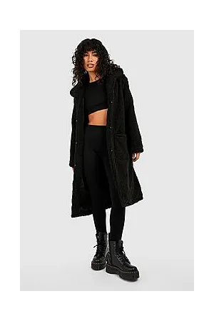 Boohoo Longline Teddy Faux Fur Coat