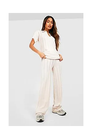 Boohoo Wide Knit Longline Top & Trouser Co-ord