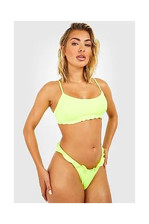 Boohoo Scoop Frill Bikini Top