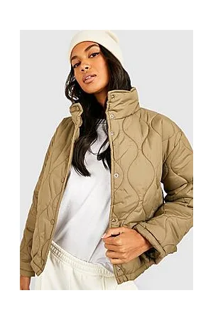 Boohoo Onion Quilt Funnel Neck Puffer