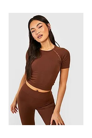 Boohoo Seamless Acid Wash Short Sleeve Gym Crop Top