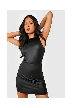 Boohoo Petite Wet Look Racer Bodysuit