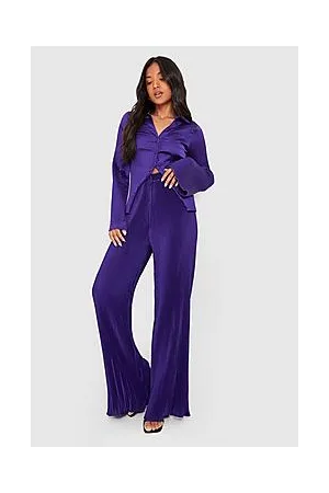 Boohoo Petite Satin Plisse Trouser