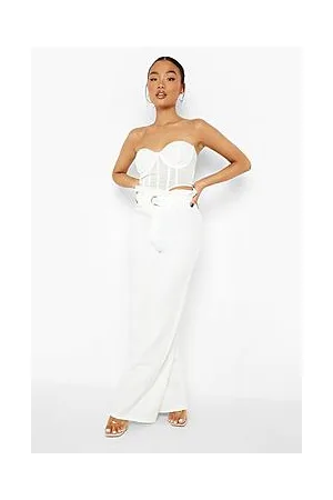 Boohoo Petite Paperbag Waist D Ring Wide Leg Trouser