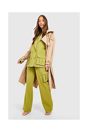 Boohoo Utility Pocket Wide Leg Tailored Trousers