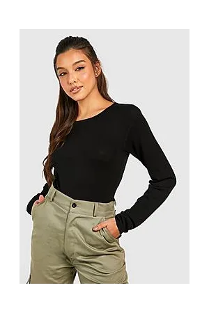 Boohoo Rib Knitted Crew Neck Bodysuit