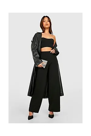 Boohoo Petite Bandeau Bralet And Wide Leg Trouser Co-ord