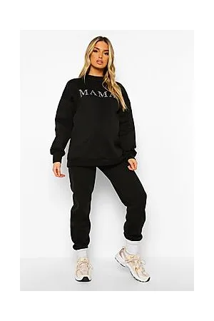 Boohoo Maternity Mama Leopard Sweatshirt Tracksuit