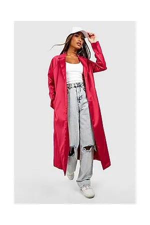 Boohoo Satin Longline Duster Coat