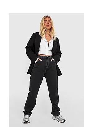 Boohoo Contrast Stitch High Waisted Carpenter Jeans