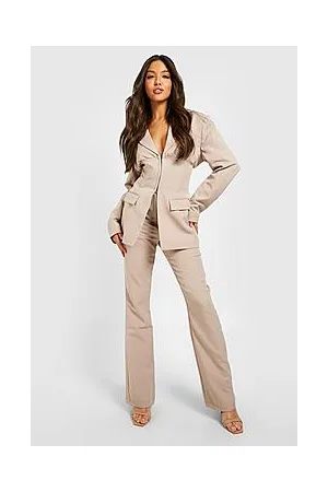 Boohoo Slim Fit Tailored Flared Trousers