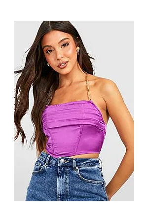 Boohoo Chain Strap Drape Corset Top