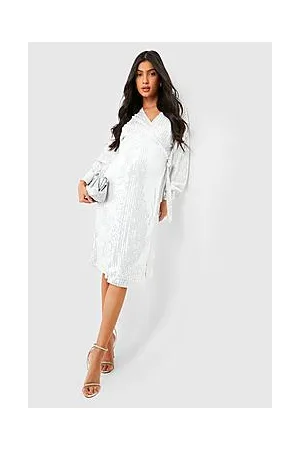 Boohoo Maternity Sequin Wrap Midi Dress
