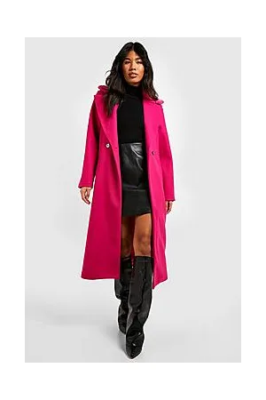 Boohoo Faux Collar Wool Look Coat