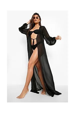 Boohoo Tassel Trim Tie Maxi Beach Kimono