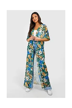 Boohoo Floral Print Maxi Kimono