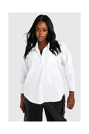 Boohoo Plus Poplin Oversized Tunic Shirt