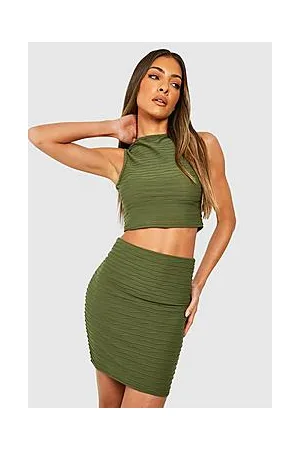 Boohoo Ripple Racer Crop & Mini Skirt