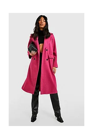 Boohoo Herringbone Wool Look Coat