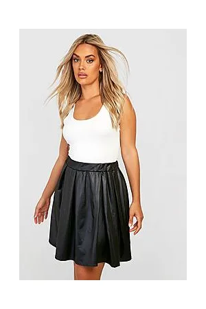 Boohoo Plus Pu Skater Skirt