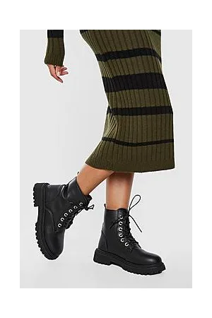 Boohoo Lace Up Chunky Hiker Boots