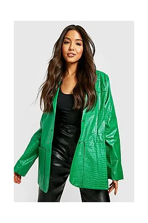 Boohoo Mock Croc Leather Look Blazer