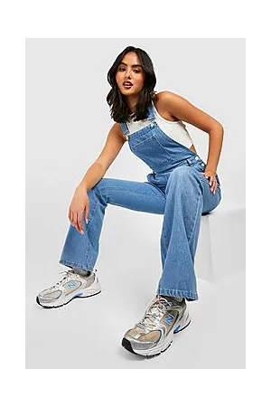 Boohoo Flared Denim Dungarees