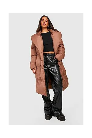 Boohoo Wide Leg Split Back Pu Trousers