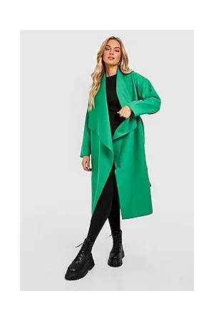 Boohoo Maternity Wool Look Waterfall Belted Coat
