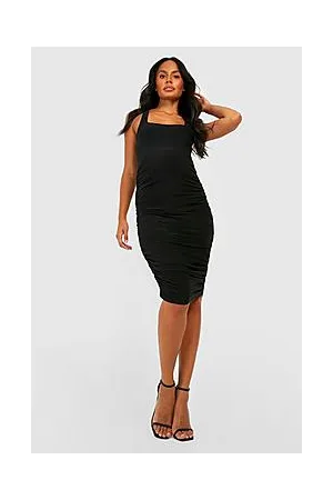 Boohoo Maternity Slinky Ruched Midi Skirt