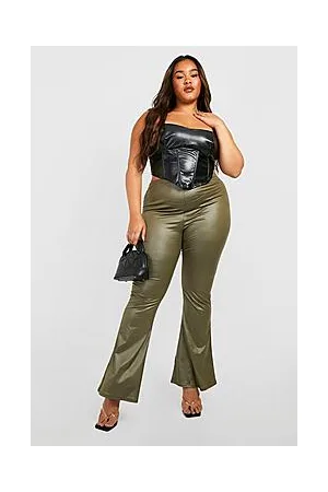 Boohoo Plus Pu Split Flared Legging