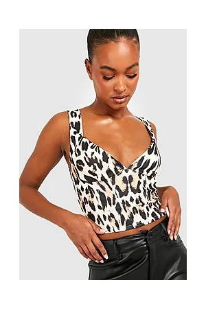 Boohoo Tall Leopard Print Corset Top