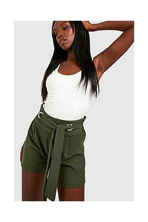 Boohoo Belted Eyelet Tailored Shorts