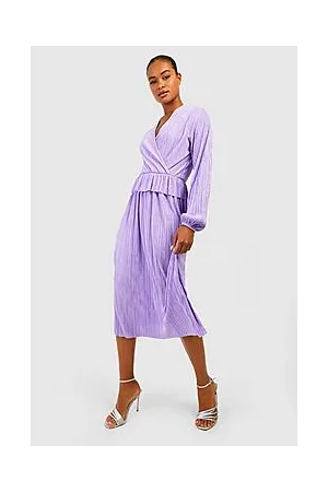 Boohoo Tall Peplum Midi Skater Dress