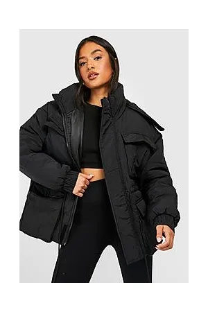 Boohoo Petite Pocket Detail Hooded Parka Jacket