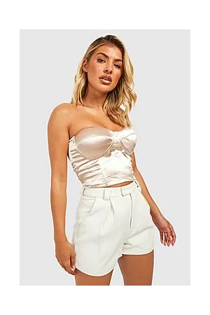 Boohoo Satin Strapless Corset Top