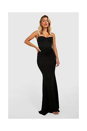 Boohoo Basic Solid Black Full Length Maxi Skirt