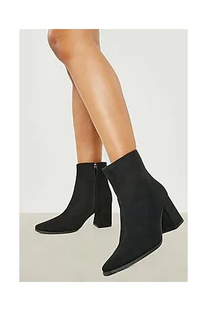 Boohoo Wide Fit Block Heel Sock Boots