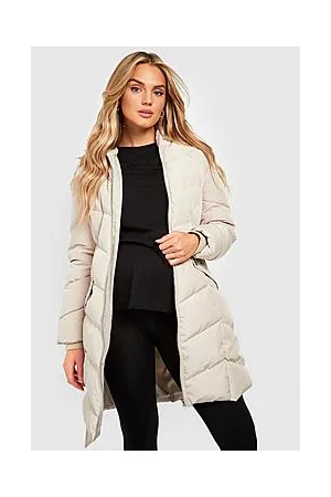 Boohoo Maternity Faux Fur Pre & Postpartum 3 In 1 Parka Coat With Extender