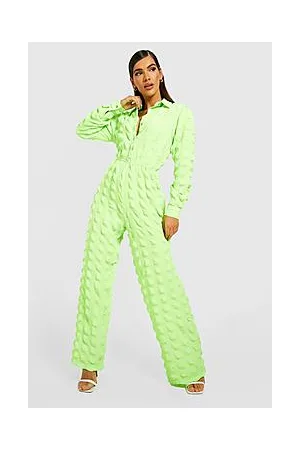 Boohoo Crinkle Textured Wide Leg Jumpsuit