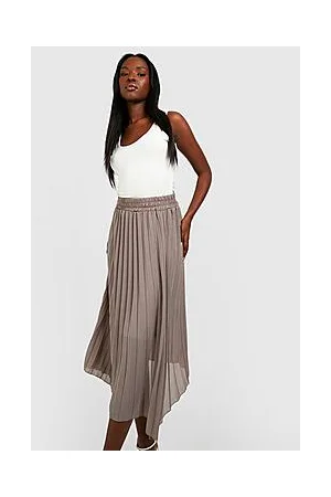 Boohoo Chiffon Pleated Midi Skirt