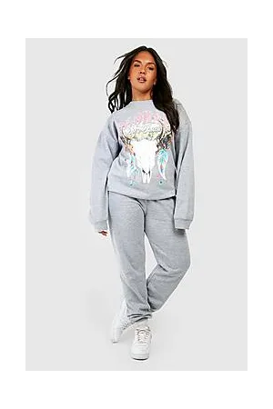 Boohoo Plus Colorado Printed Sweatshirt Tracksuit
