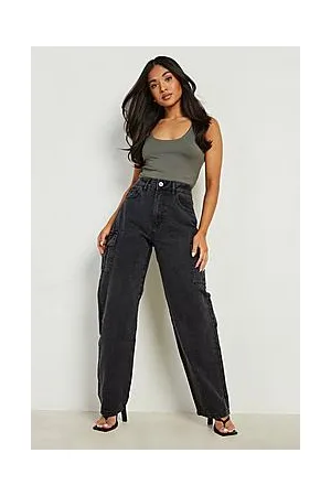 Boohoo Petite Cargo Pocket Boyfriend Jeans