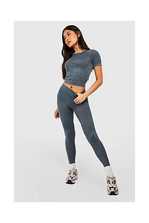 Boohoo Seamless Acid Wash Ruched Bum Gym Legging