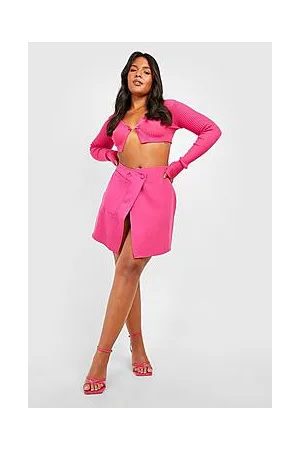 Boohoo Plus Wrap Mini Skirt