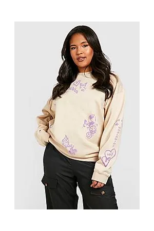 Boohoo Plus Graphic Printed Sweatshirt