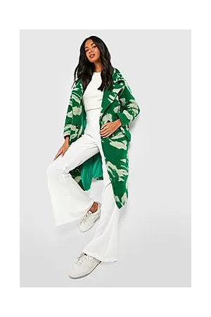 Boohoo Oversized Abstract Print Wool Look Coat