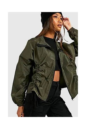 Boohoo Ruched Oversized Sleeve Windbreaker