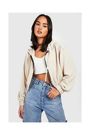 Boohoo Hooded Woven Bomber Jacket