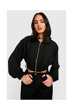 Boohoo Hooded Woven Bomber Jacket